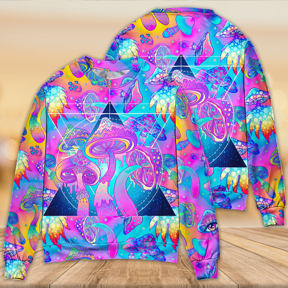 Psychedelic Mushroom Magical Eye Art – Sweater - Ugly Christmas Sweater