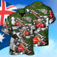 Kangaroo Racing Car Australian Vibe - Hawaiian Shirt