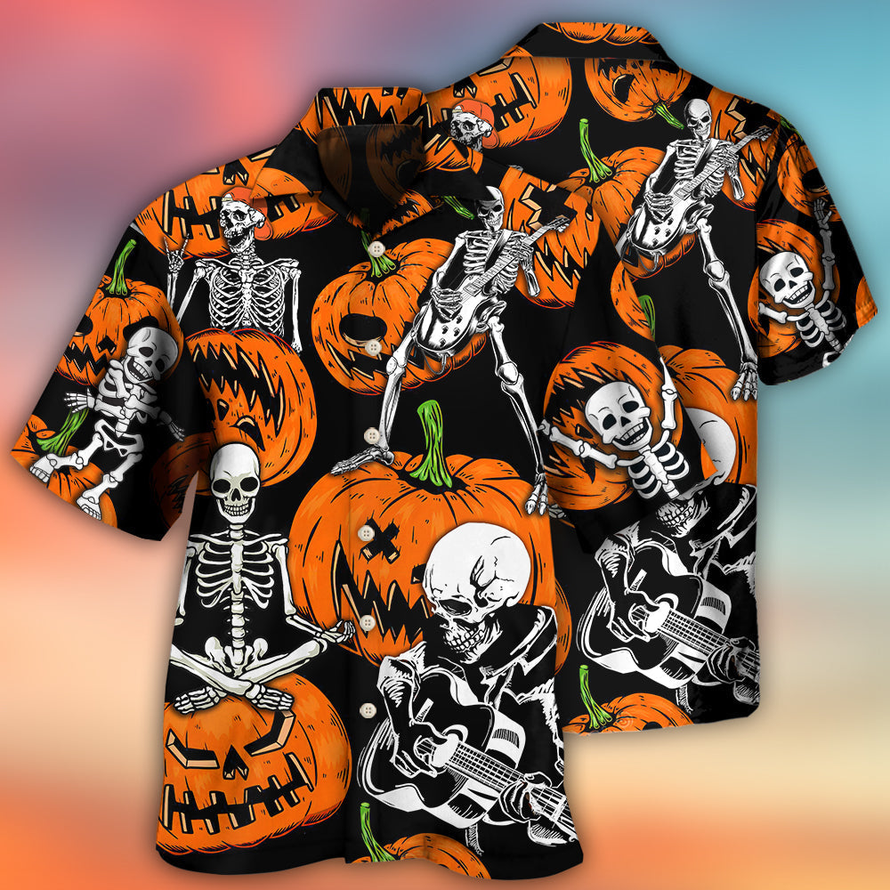 Halloween Skeleton Pumpkin Scary Night - Hawaiian Shirt
