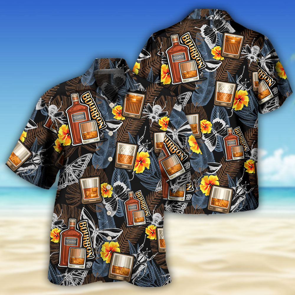 Wine And Bourbon Butterflies Tropical Vibes – Hawaiian Shirt