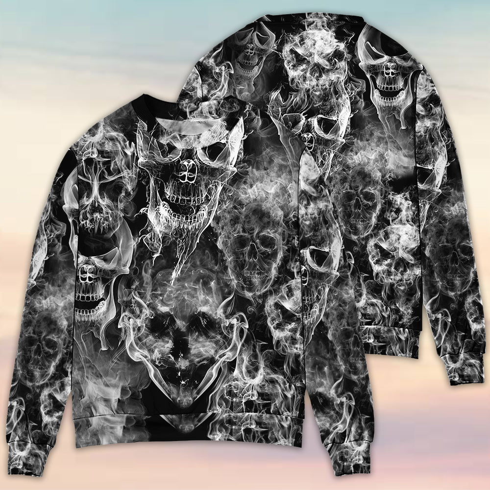 Skull Smoke Dark Fantasy Art – Sweater - Ugly Christmas Sweater