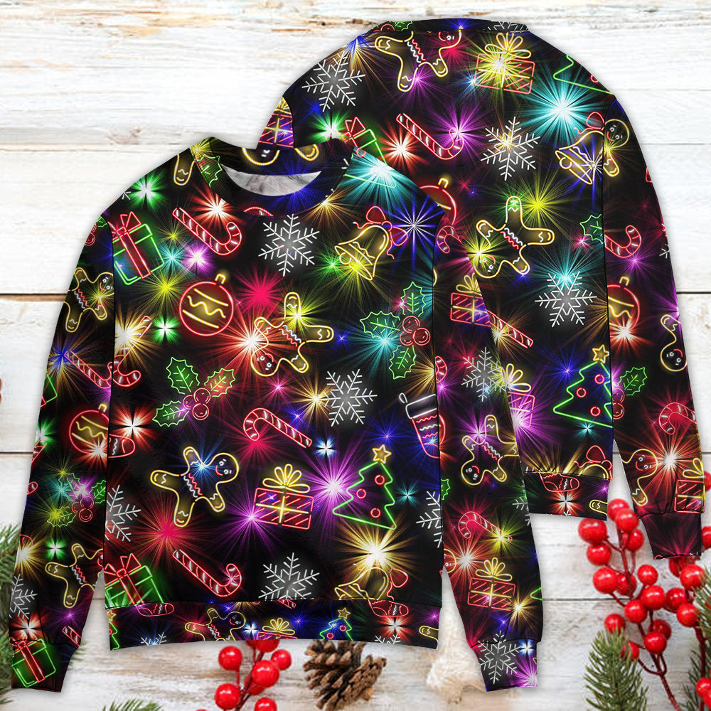 Christmas Tree Gifts Gingerbread Neon – Sweater - Ugly Christmas Sweater