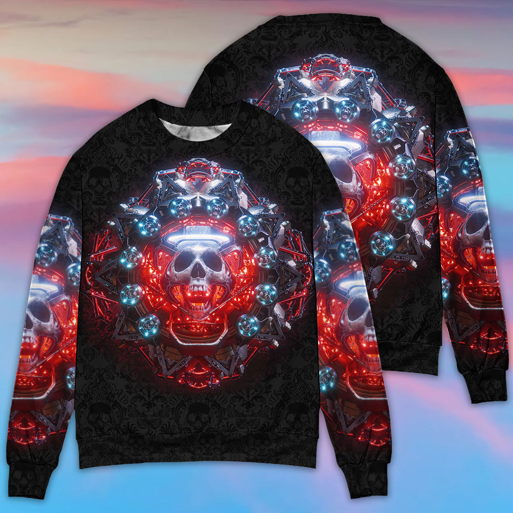 Skull Electric Dream Fantasy Art – Sweater - Ugly Christmas Sweater