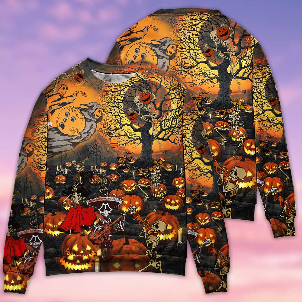 Halloween Skull Dark Art Style – Sweater - Ugly Christmas Sweater