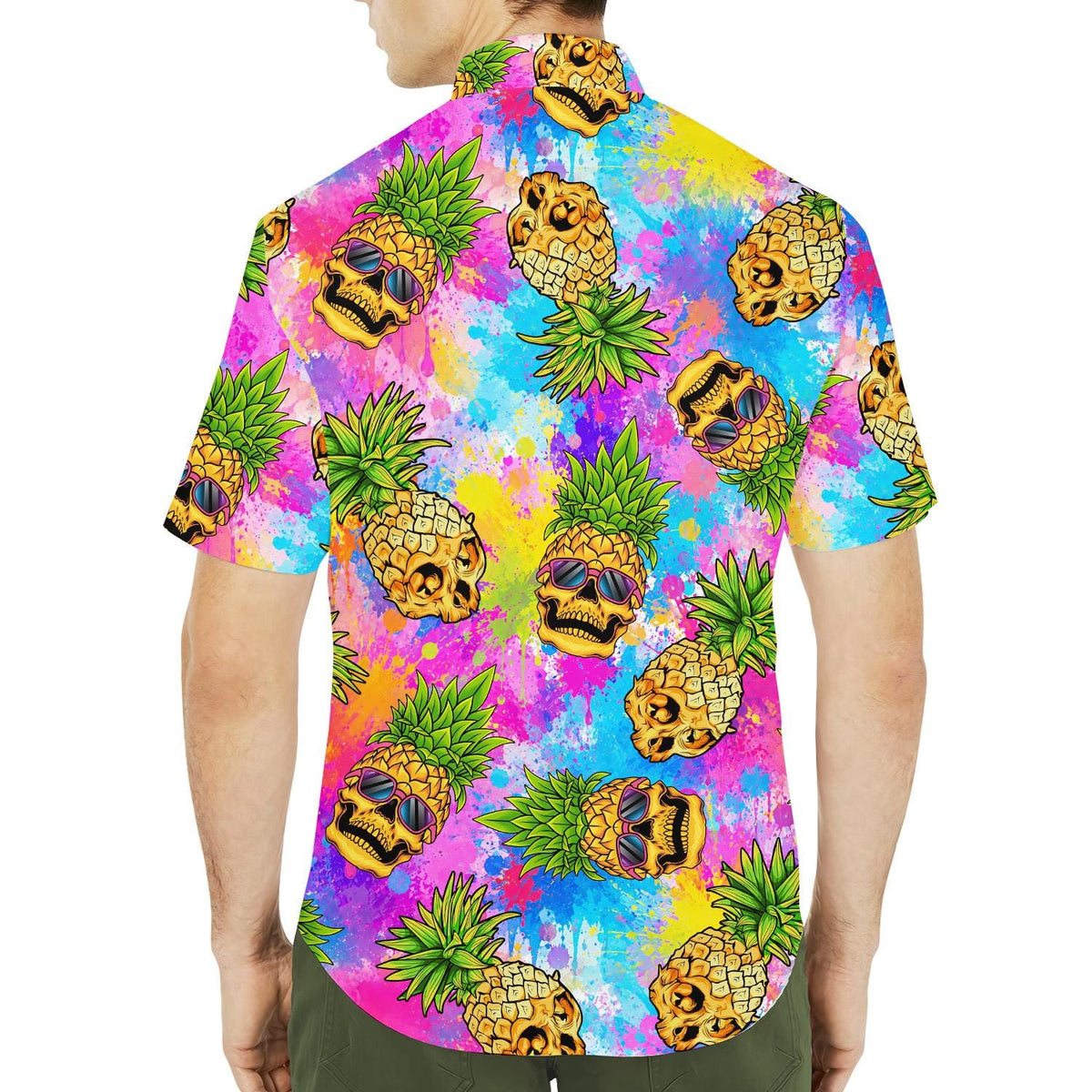 Pineapple Skull Colorful Tropical Summer Beach – Hawaiian Shirt
