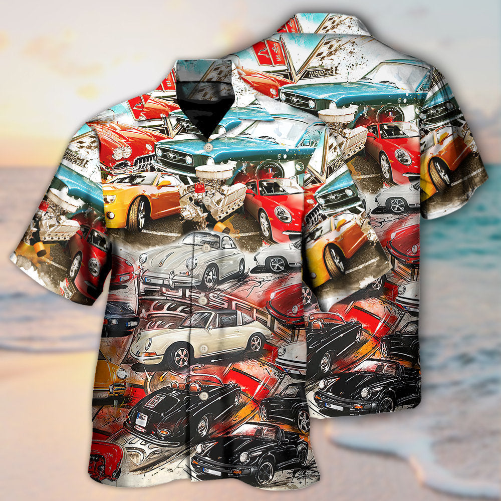 Retro Packed Vintage Car Art – Hawaiian Shirt