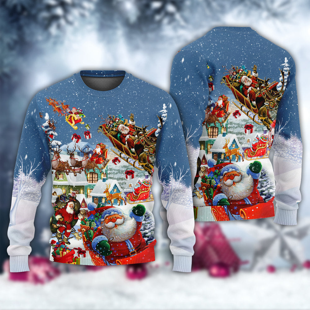 Christmas Say Hi From Santa Sleigh – Sweater - Ugly Christmas Sweater