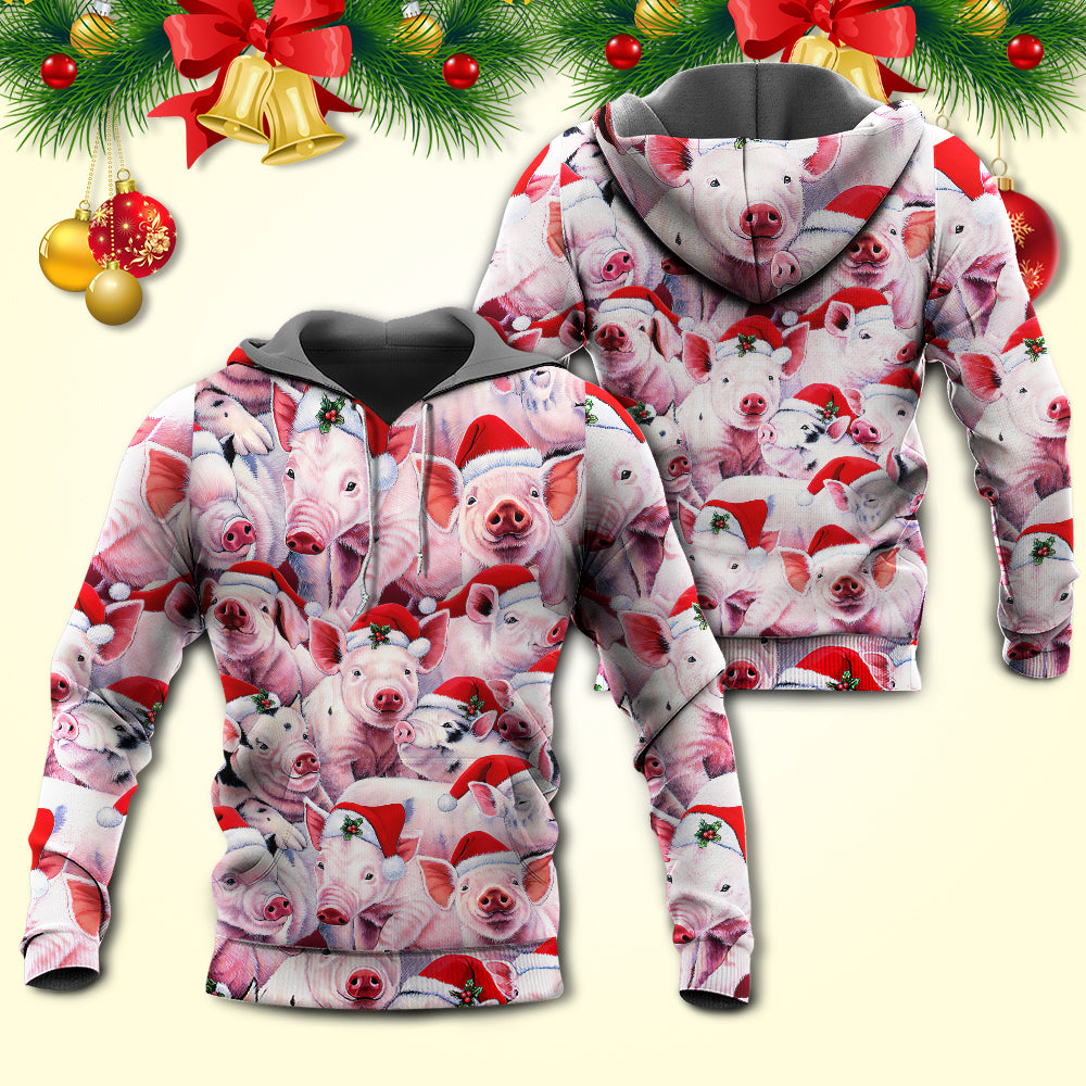 Funny Piggies Christmas Art - 3D Hoodie