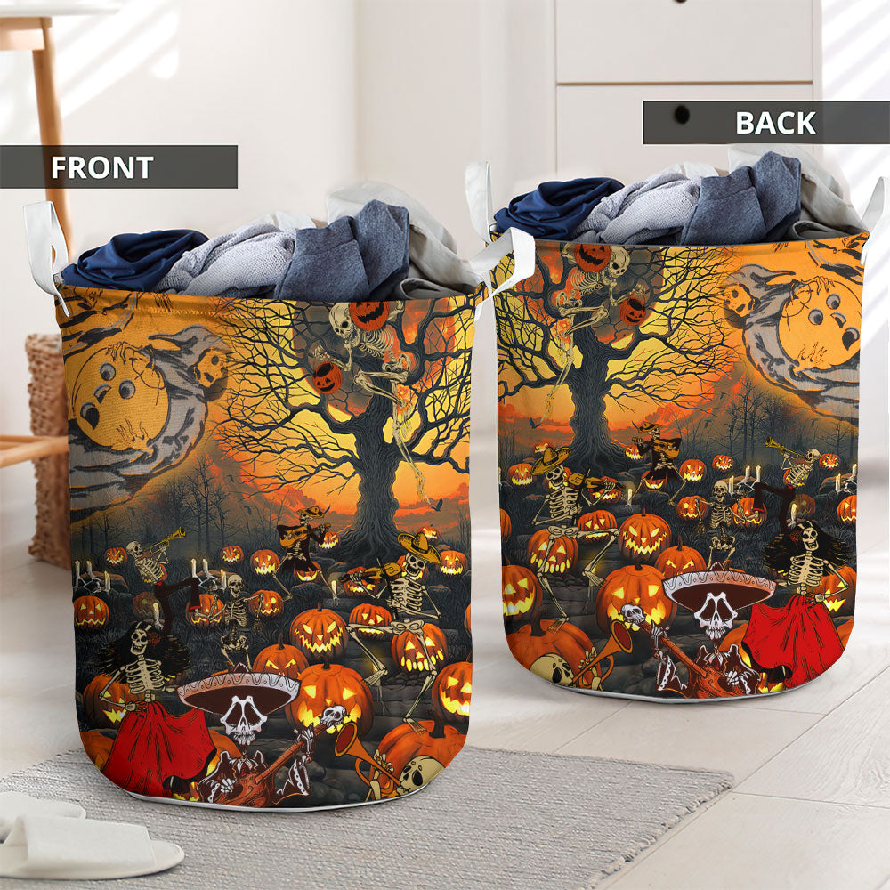Skull Halloween Skull Darkness - Laundry Basket - Owls Matrix LTD