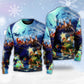 Christmas Santa Reindeer Snowman Light Art – Sweater - Ugly Christmas Sweater