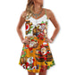 Christmas Family In Love – Women's Summer Sleeveless V-Neck Camisole Dress