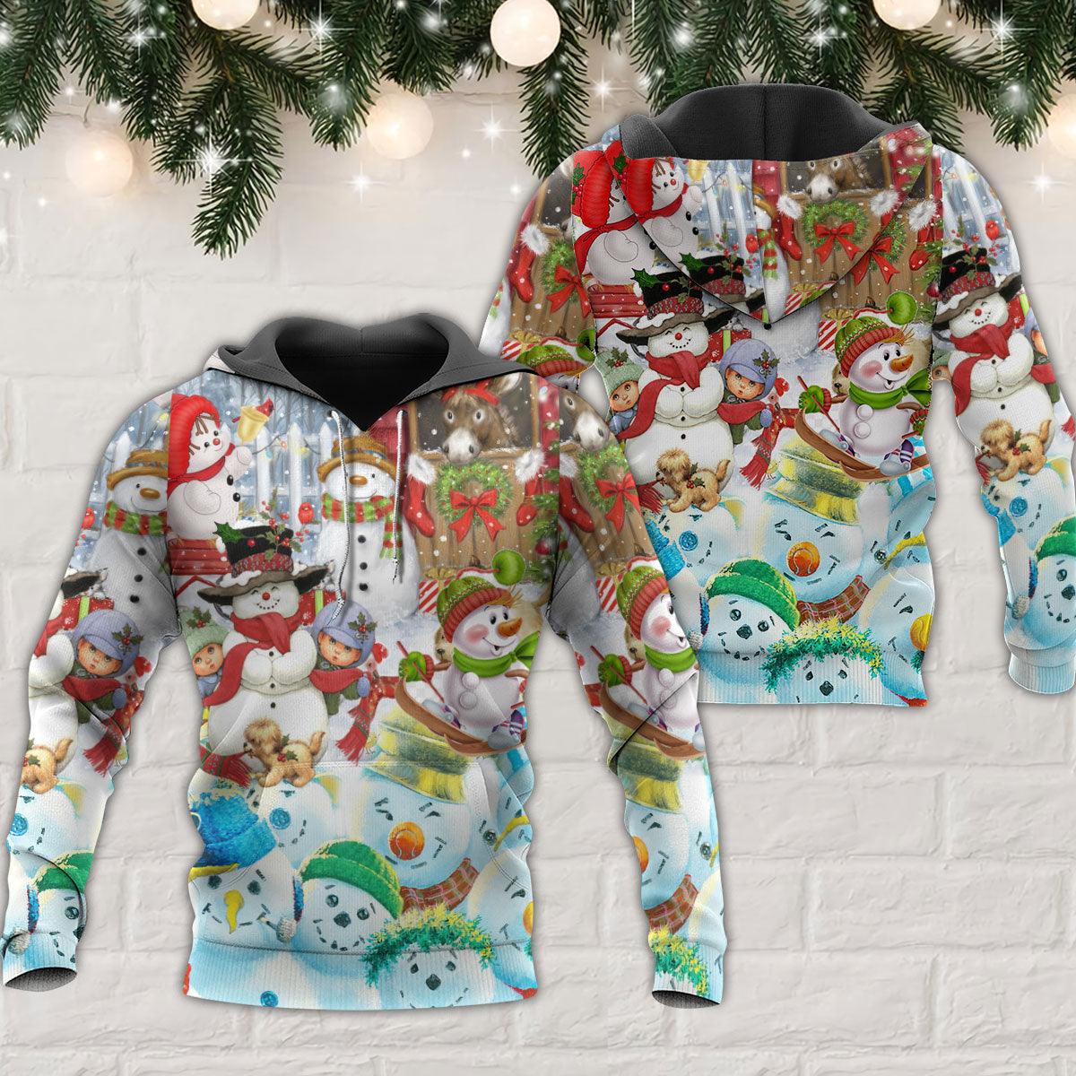 Snowman Farm Holiday Christmas - 3D Hoodie