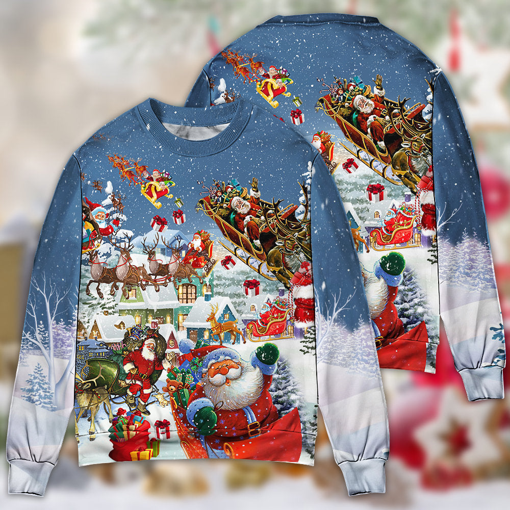 Christmas Say Hi From Santa Sleigh – Sweater - Ugly Christmas Sweater