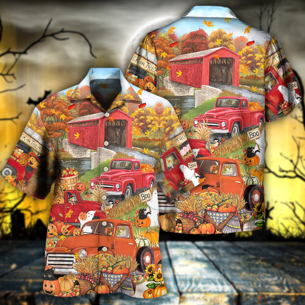 Halloween Truck With Pumpkins – Hawaiian Shirt