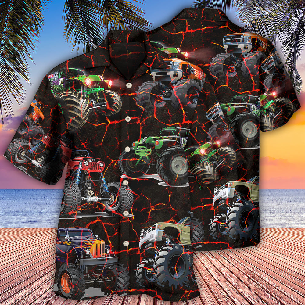 Monster Truck Lava Action Art - Hawaiian Shirt