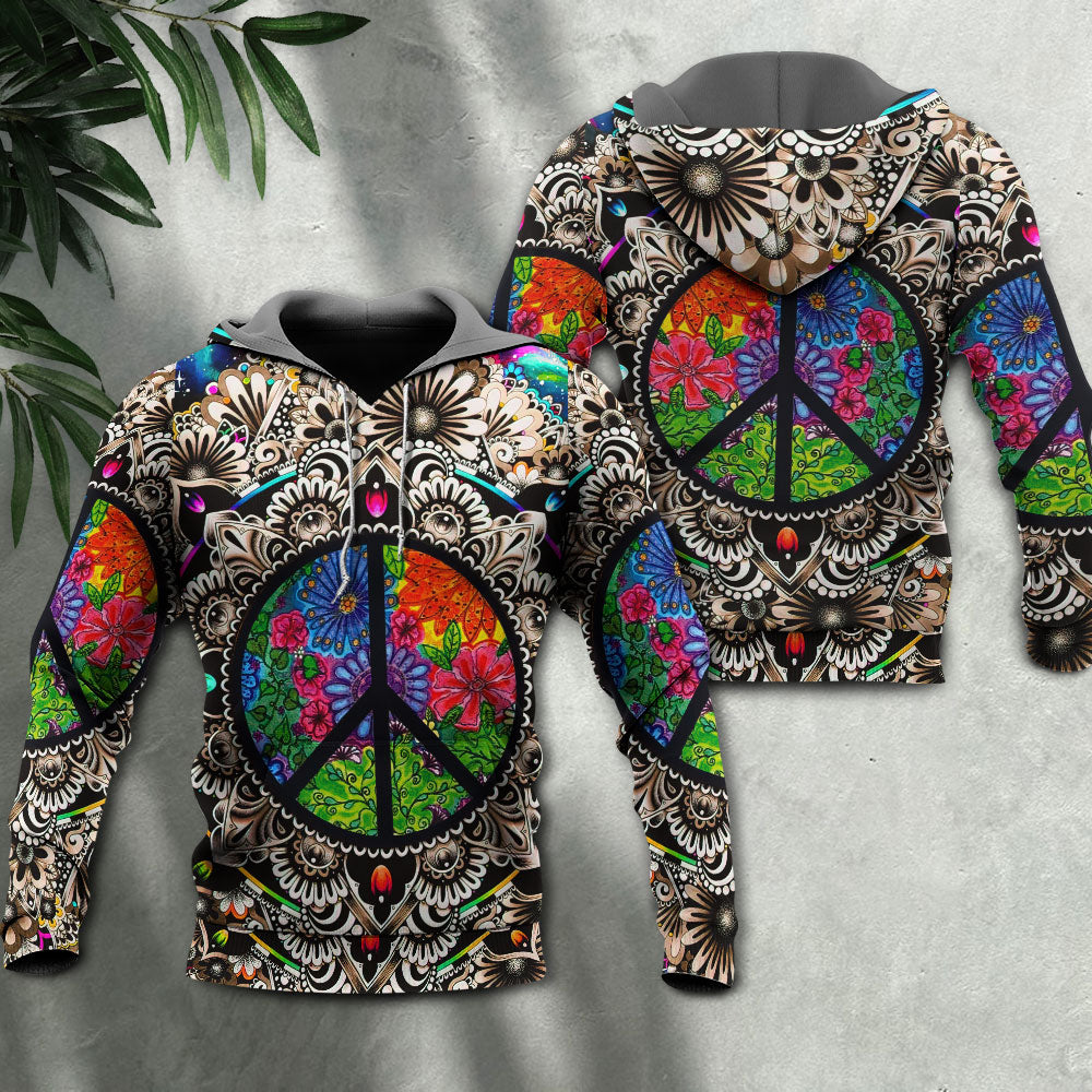 Hippie Peace Galaxy Art - 3D Hoodie