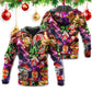 Christmas Funny Holiday Tree Gingerbread Neon Light Art – 3D Hoodie