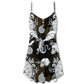 Gothic Dragon With Skull Wings – Women's Summer Sleeveless V-Neck Camisole Dress