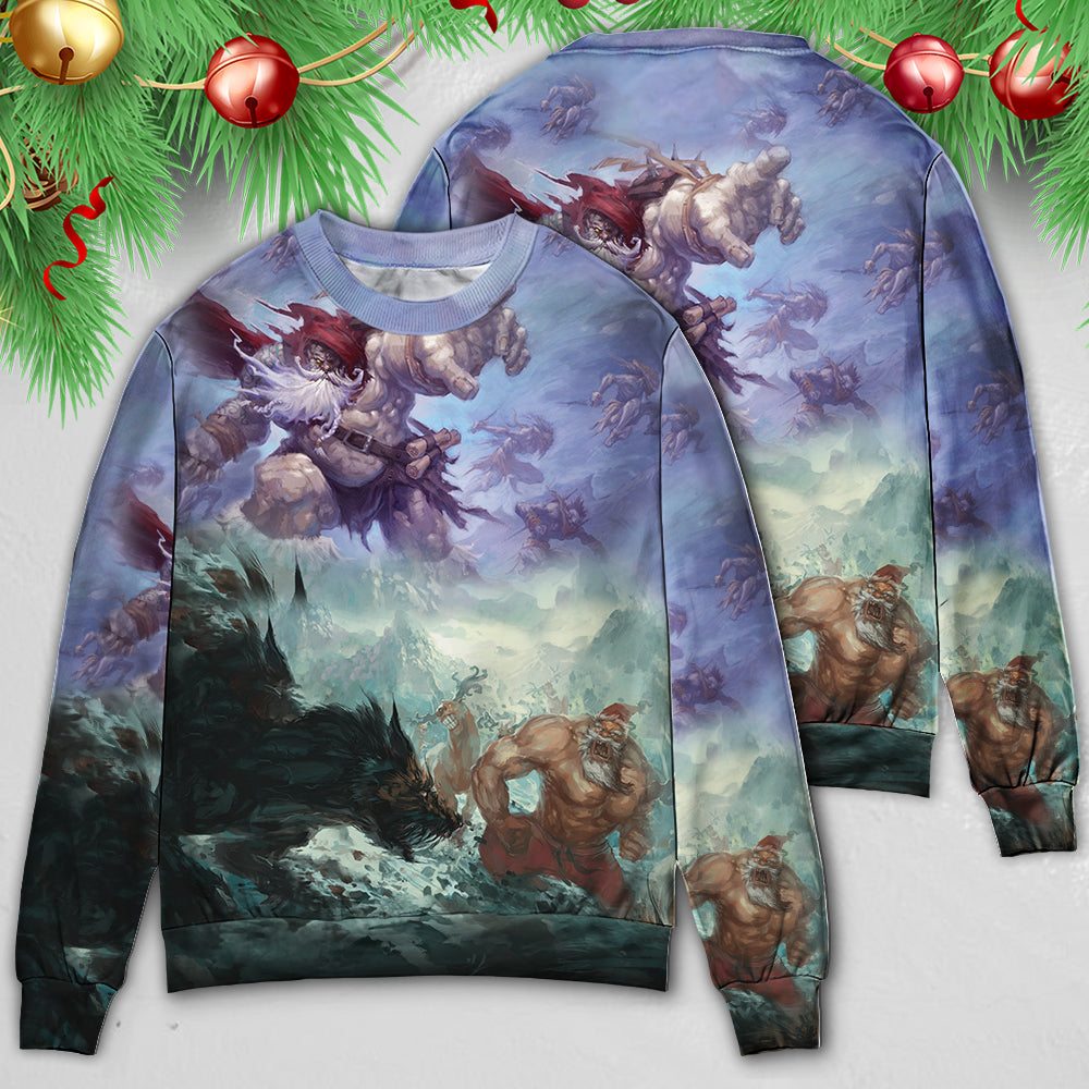 Christmas Santa Dark Fantasy Art – Sweater - Ugly Christmas Sweater