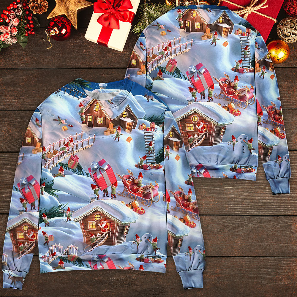 Christmas Santa And Gnome Merry Xmas – Sweater - Ugly Christmas Sweater