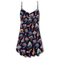 Hippie Mushroom Peace Love Life – Women's Summer Sleeveless V-Neck Camisole Dress