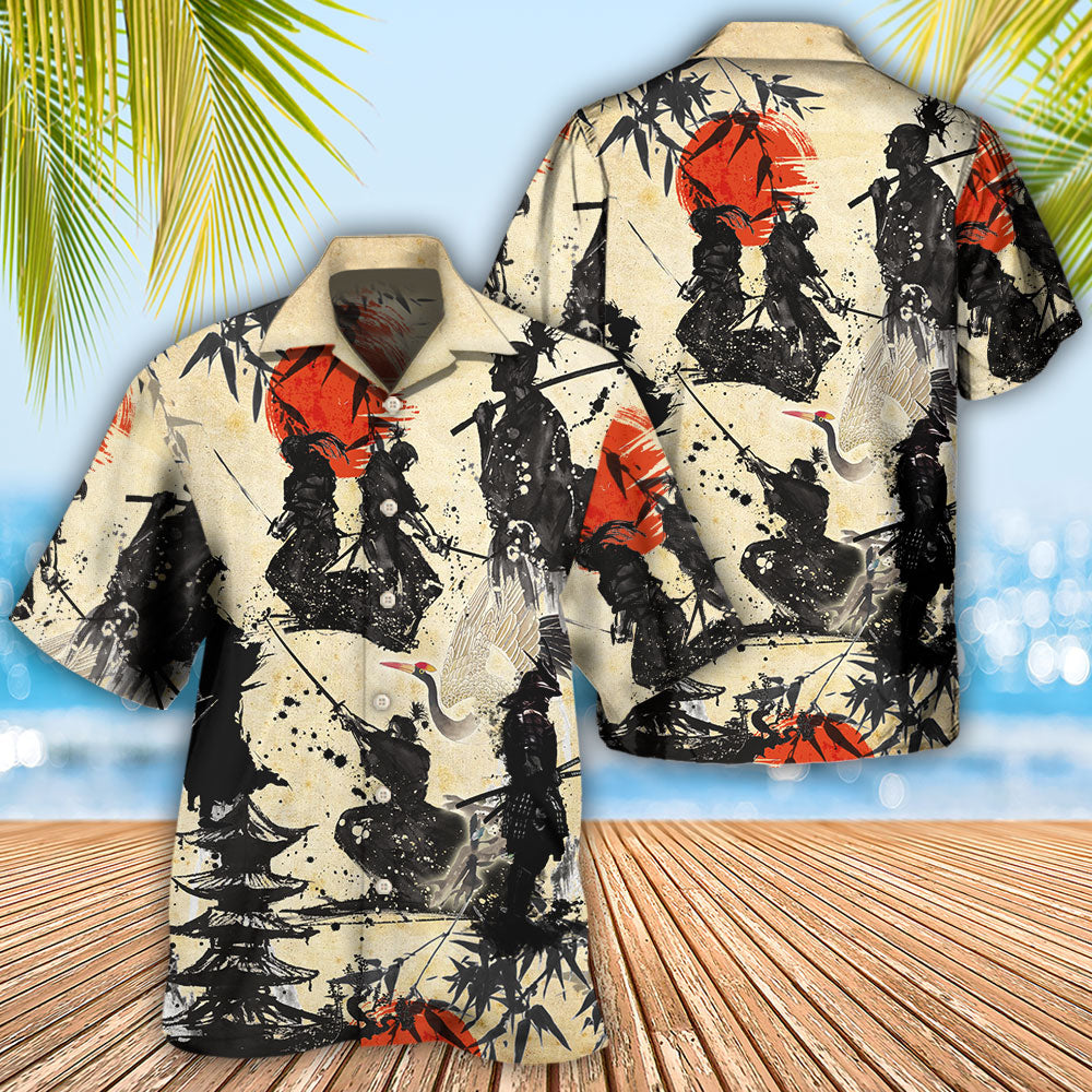 Samurai Mountain Sketch Art – Hawaiian Shirt