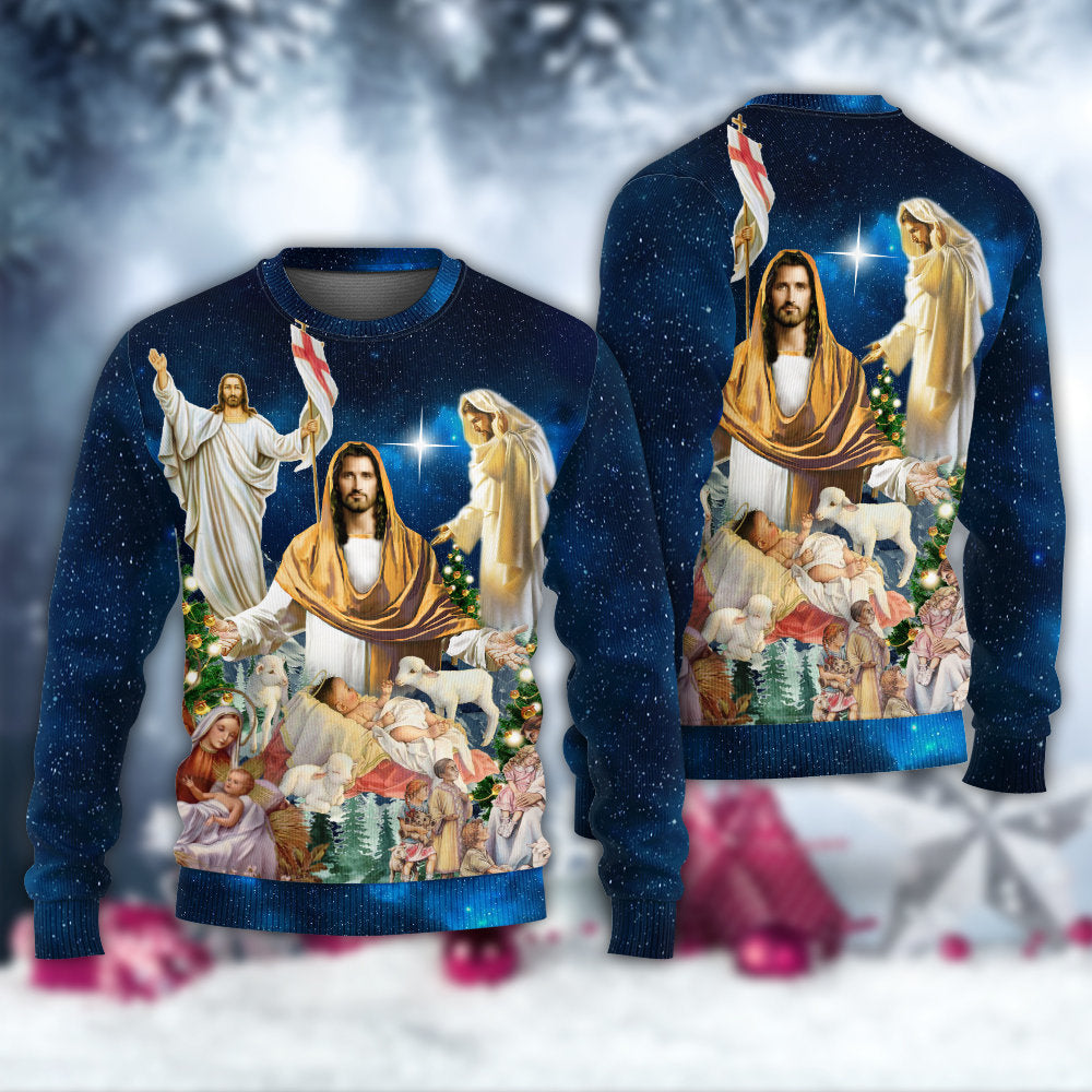 Christmas Miracle Night Faith Art – Sweater - Ugly Christmas Sweater