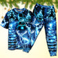 Christmas Deer Snowman Tree Glow Light Style - Pajamas Short Sleeve - Owls Matrix LTD