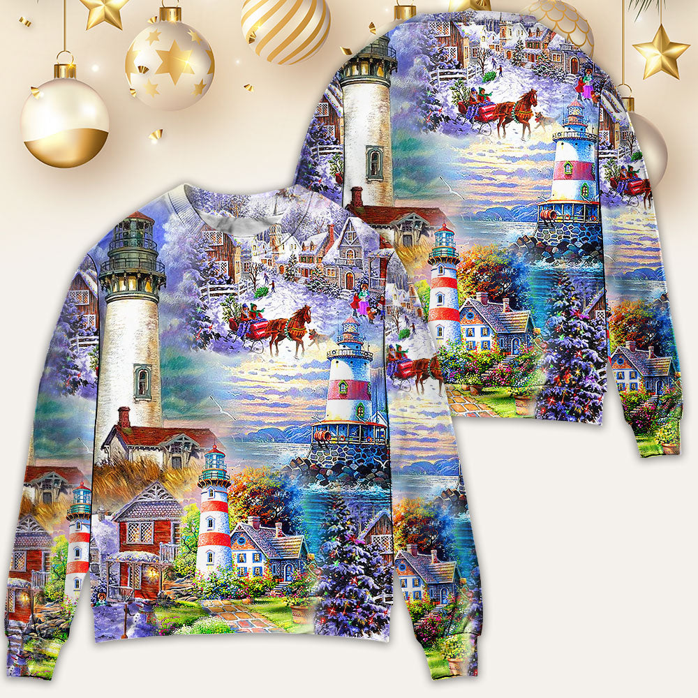 Lighthouse Christmas Santa Be A Light – Sweater - Ugly Christmas Sweater