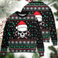 Christmas Skull Santa Hat Candy Style – Sweater - Ugly Christmas Sweater