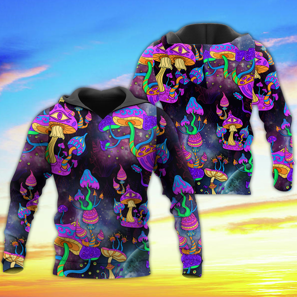 Hippie Mushroom Lover Art - 3D Hoodie