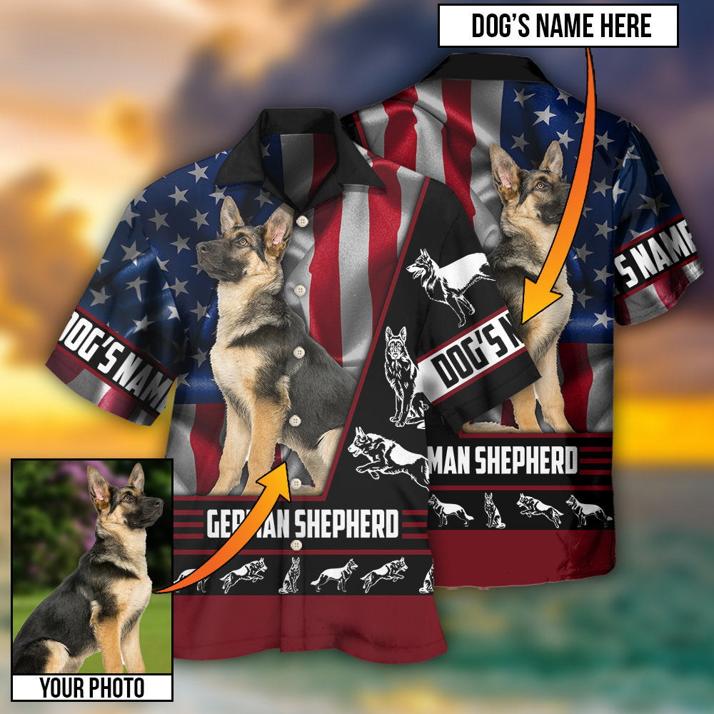 German Shepherd Strong Dog Custom Photo Personalized - Hawaiian Shirt