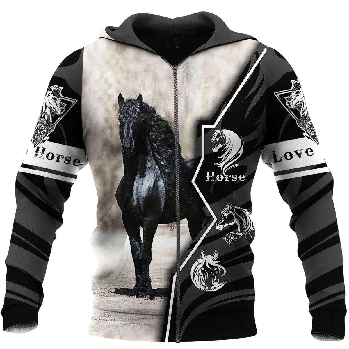 Love Horse All Over Print Art – 3D Hoodie