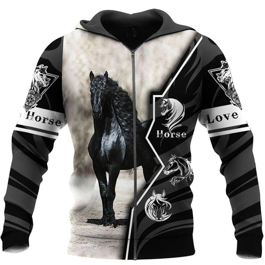 Love Horse All Over Print Art – 3D Hoodie