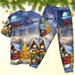 Christmas Santa Claus Reindeer Snowman Family In Love Gift Light Art Style - Pajamas Short Sleeve - Owls Matrix LTD