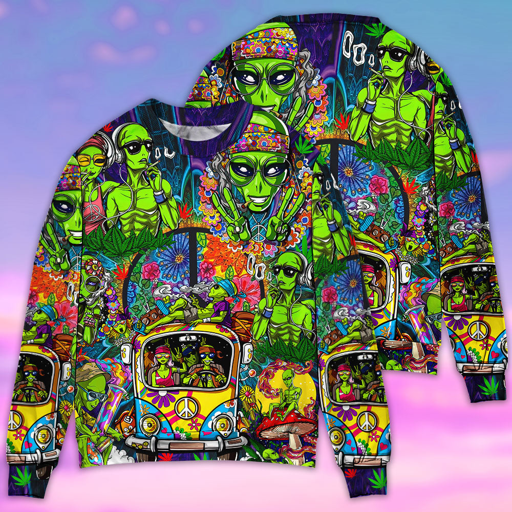 Hippie Space Alien Cosmic Art – Sweater - Ugly Christmas Sweater
