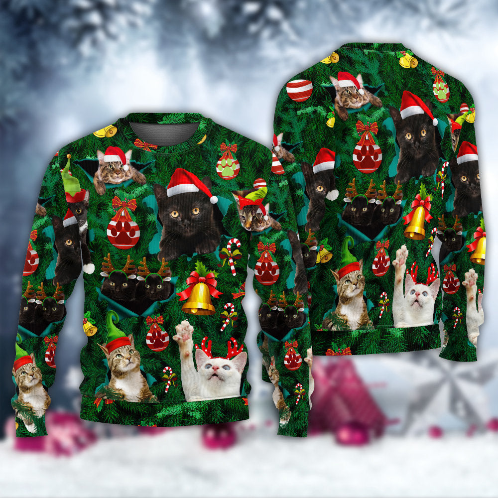 Christmas Cats Meowy Mas Holiday – Sweater - Ugly Christmas Sweater