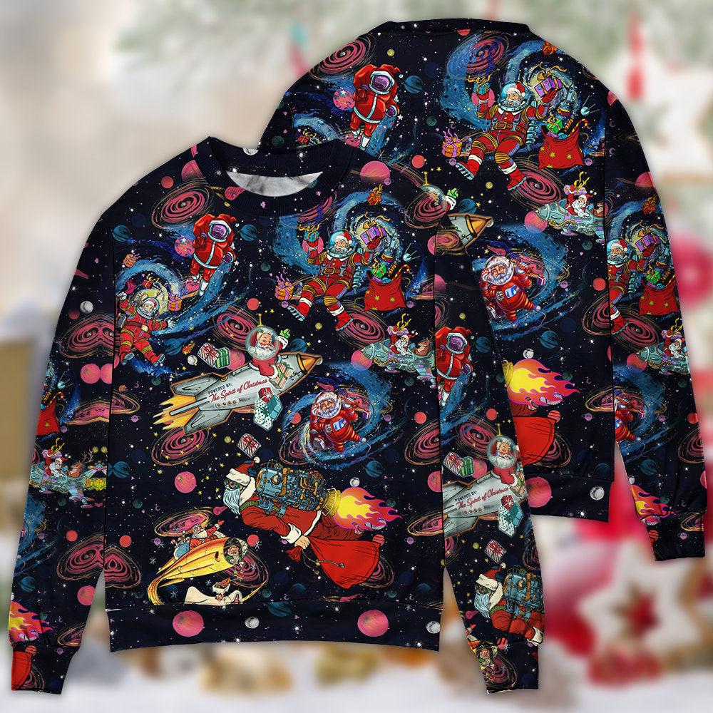 Christmas Santa In Outer Space – Sweater - Ugly Christmas Sweater