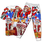 Christmas Santa Dances Like A Star - Pajamas Short Sleeve - Owls Matrix LTD