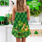 Lucky Lips Festive Vibes – Women's Summer Sleeveless V-Neck Camisole Dress