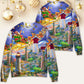 Lighthouse Christmas Santa Home Is The Light – Sweater - Ugly Christmas Sweater