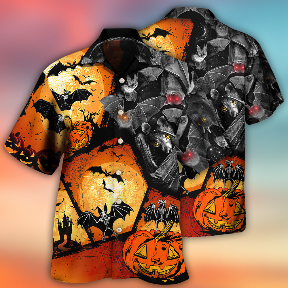 Halloween Bat And Pumpkin Dark Art – Hawaiian Shirt