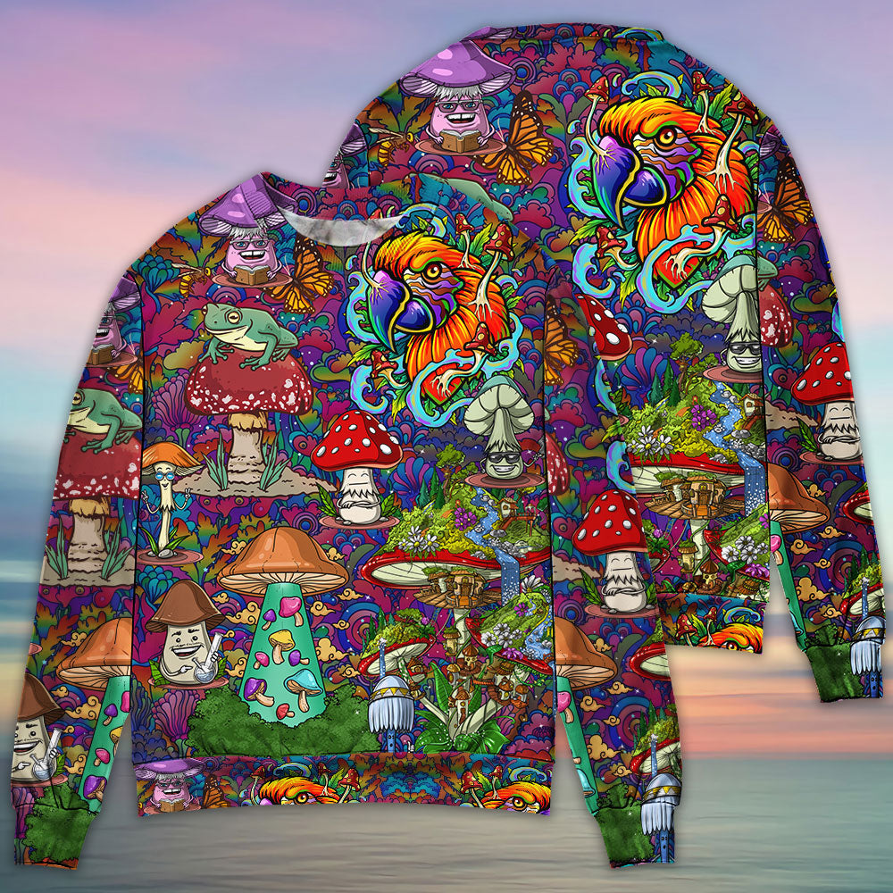 Hippie Mushroom Peace Lover Art – Sweater - Ugly Christmas Sweater