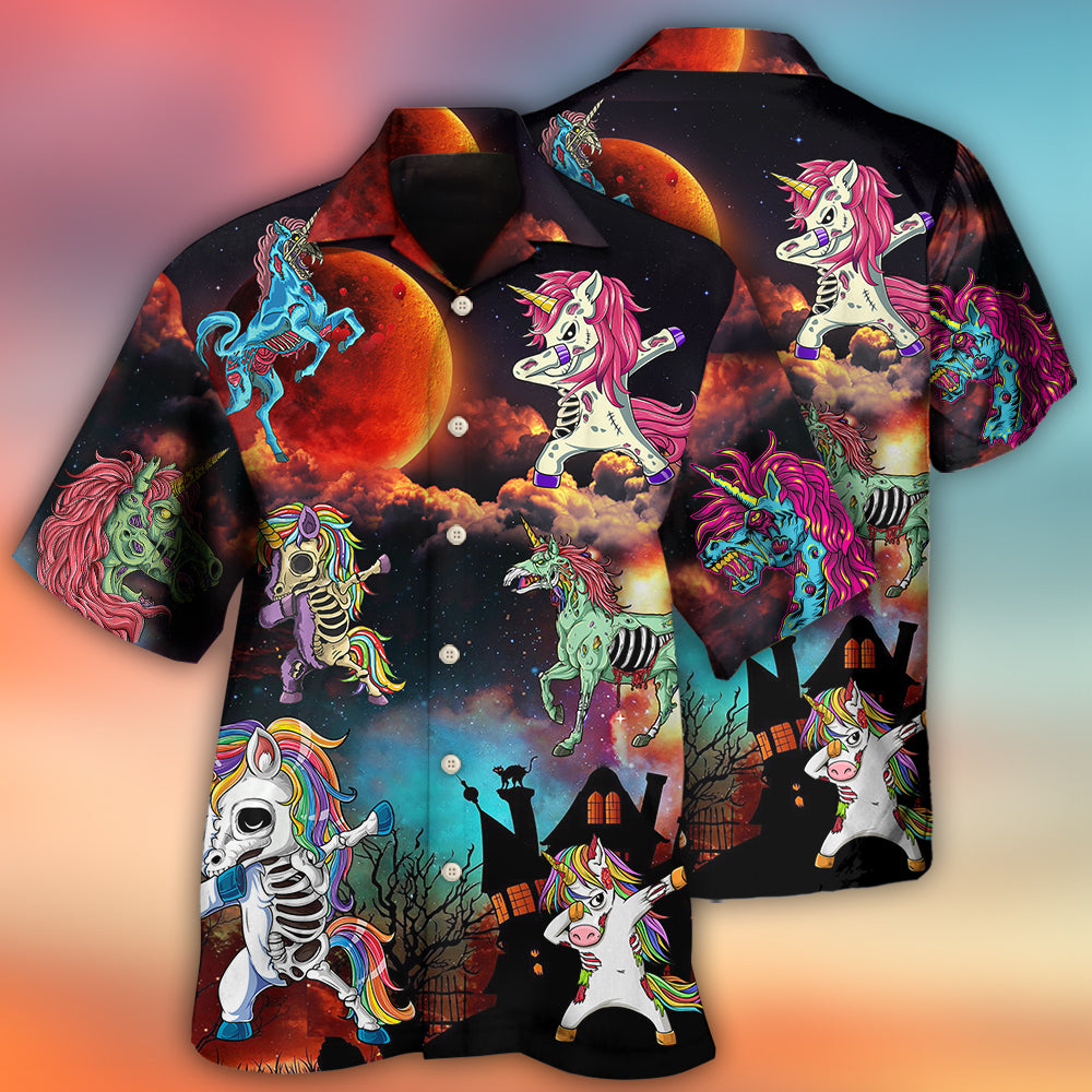 Halloween Zombie Unicorn Dabbing Fun – Hawaiian Shirt