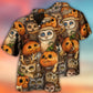 Halloween Owl And Pumpkin Pattern - Hawaiian Shirt