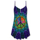 Hippie Peace Sign Lover – Women's Summer Sleeveless V-Neck Camisole Dress