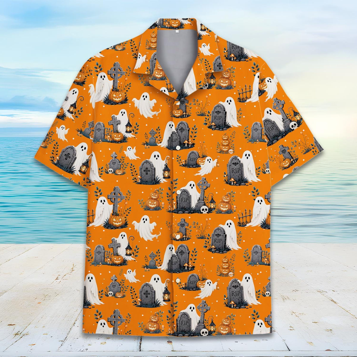 Halloween Ghost Graveyard Pumpkin Spooky Party 2 – Hawaiian Shirt