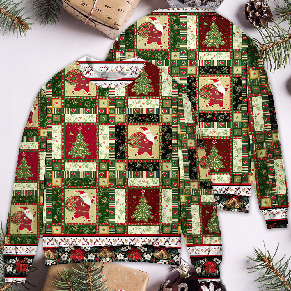 Christmas Santa And Fir Tree Style – Sweater - Ugly Christmas Sweater