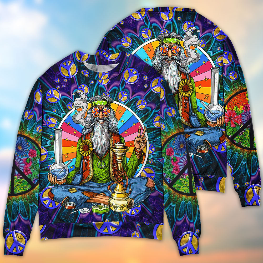 Hippie Peace Sign Retro Style – Sweater - Ugly Christmas Sweater