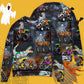 Halloween Skeleton Dinosaur Monster Truck Art – Sweater - Ugly Christmas Sweater